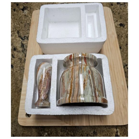 Marble Mortar and Pestle Set grinder for herbs, spices & nuts, housewarming gift - Picture 3 of 11